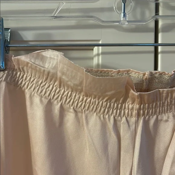 Vintage nylon pale peach pajama set, black slip and cream slip size S - Picture 12 of 13